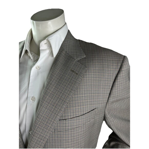 CANALI Luxury Designer Blazer Men 42L Houndstooth Pure Wool Made in Italy - Picture 3 of 13